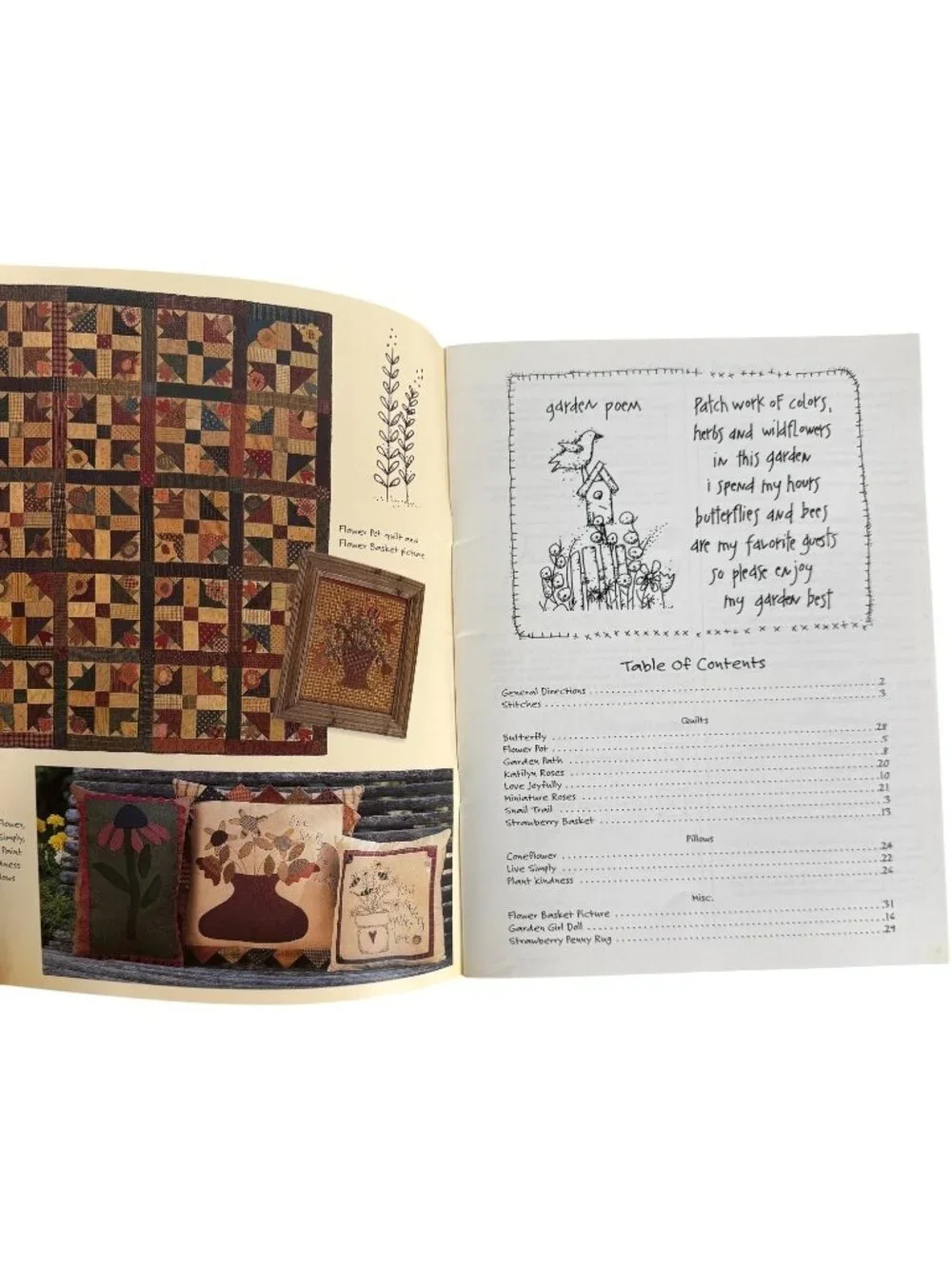My Garden Best Quilt Pattern Book Indygo Junction Cheri Saffiote Sewing Folk Art